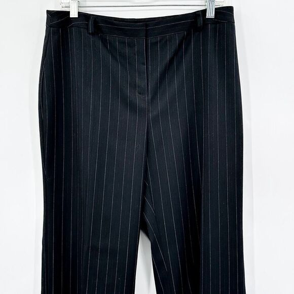Evan Picone Black Pinstriped Dress Pants Straight Trouser Womens Size 12 NWOT - Picture 1 of 12